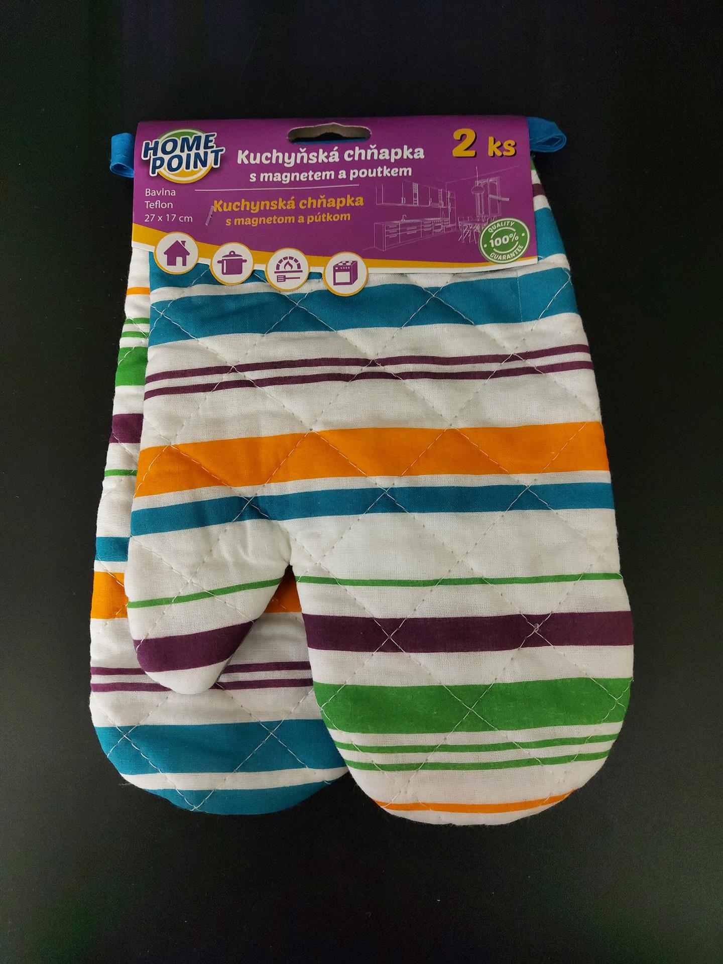 Kuchyňské chňapky s teflonem a magnetem 27x17 cm