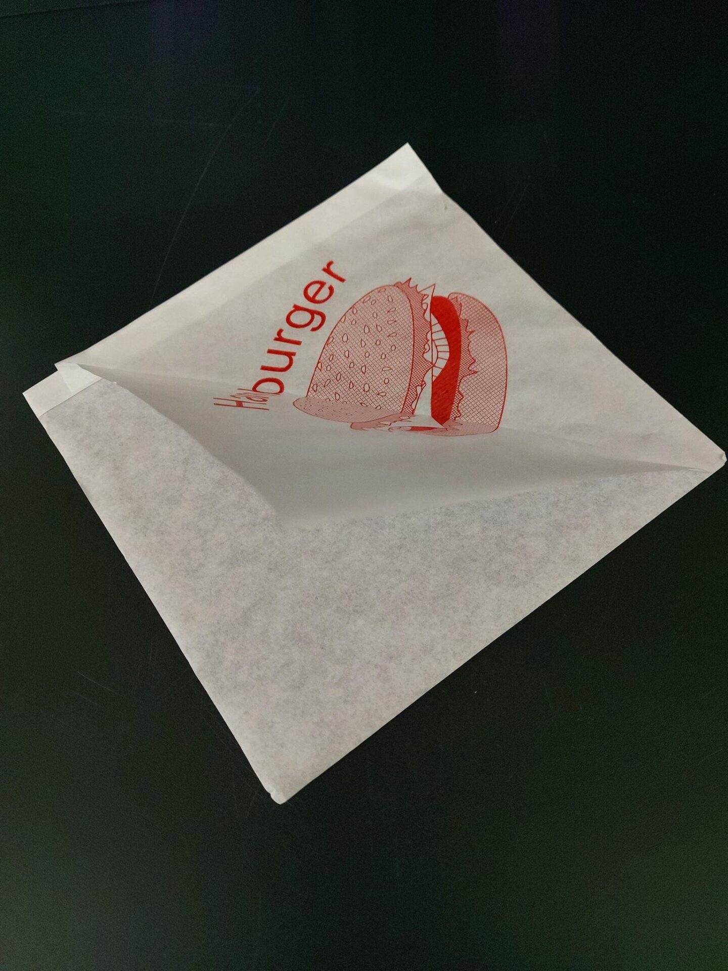 Sáček papírový na HAMBURGER bílý s nápisem 16x16 cm (500 ks) - Obrázek 3