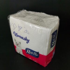 Papírové ubrousky 30x30 cm, bílé, 100% celulóza 1-vrstvé (100 ks)