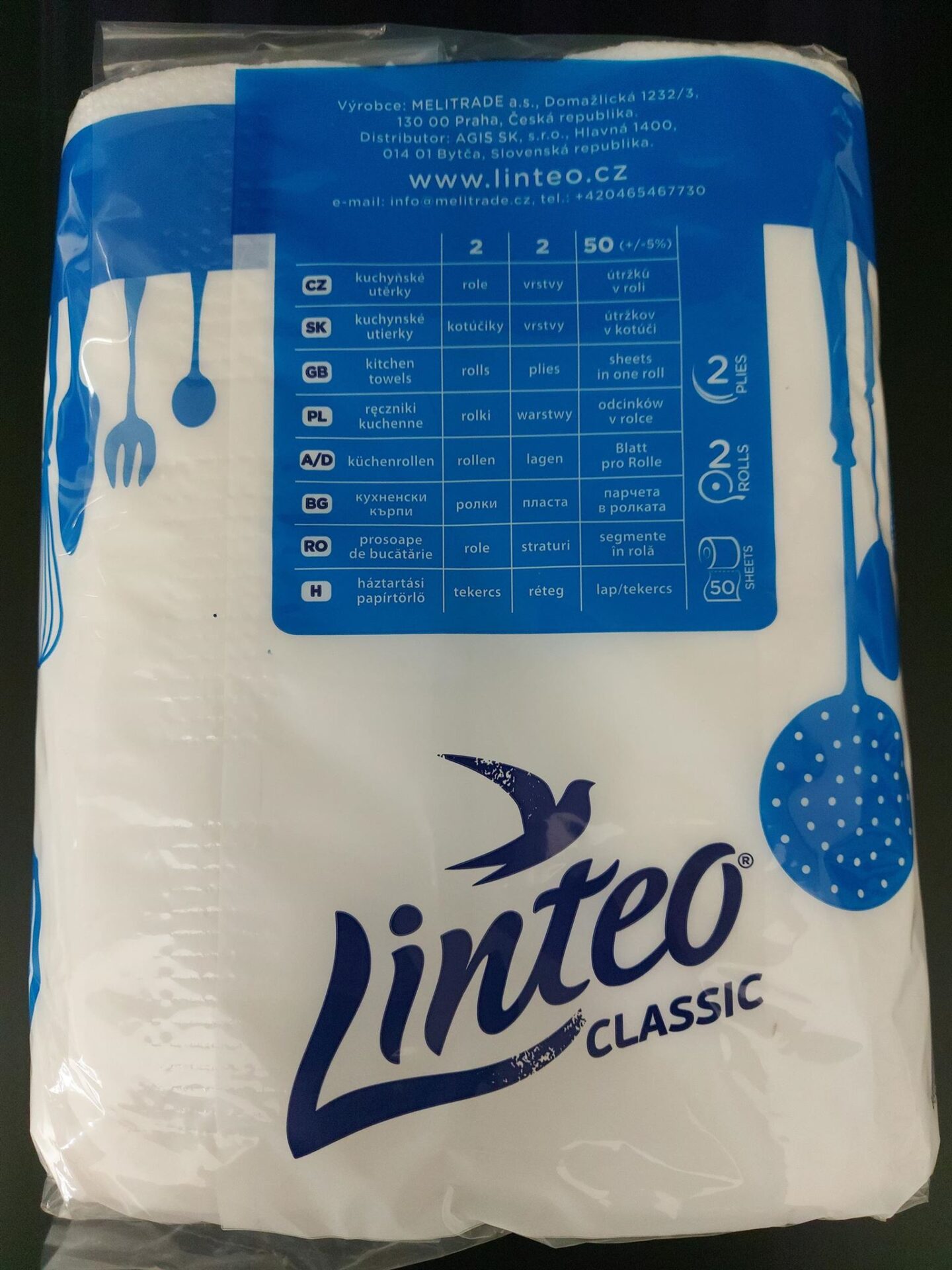 Utěrky kuchyňské papírové bílé v roli 2-vrstvé 100% celulóza (2 role) - Obrázek 3