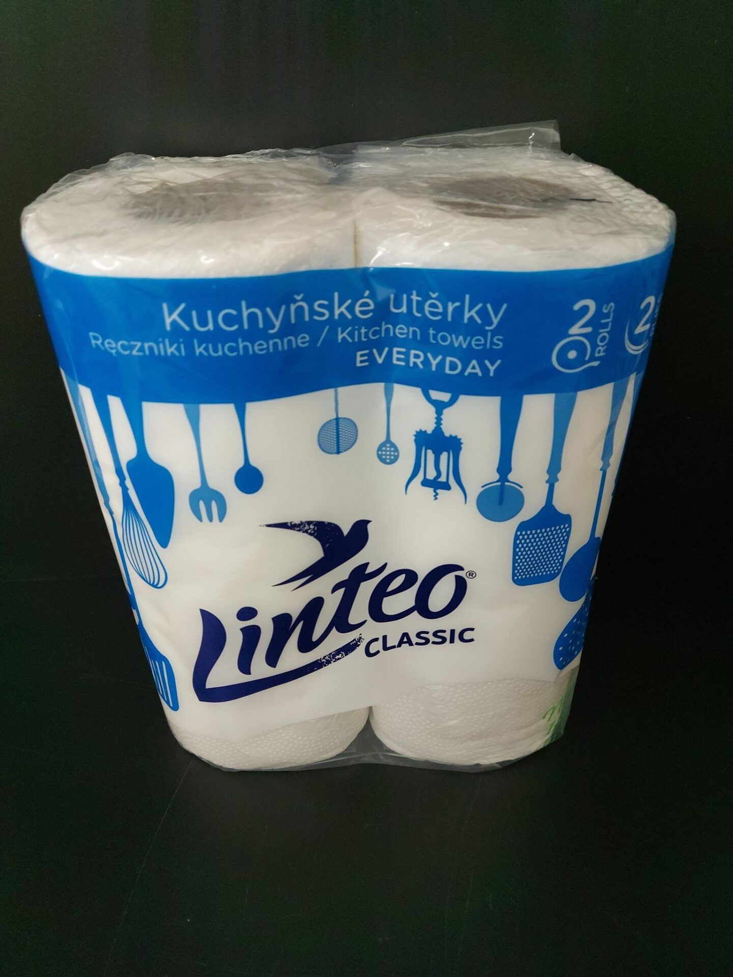 Utěrky kuchyňské papírové bílé v roli 2-vrstvé 100% celulóza (2 role)