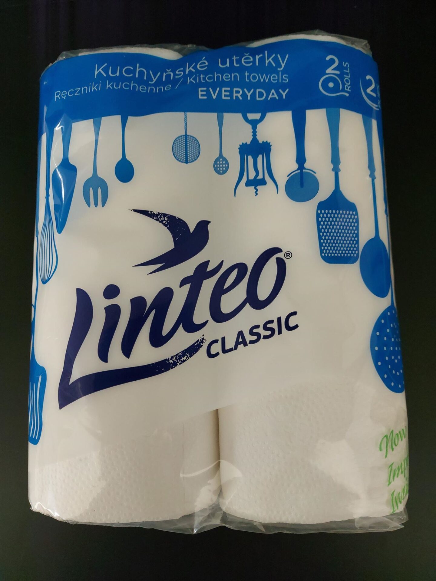 Utěrky kuchyňské papírové bílé v roli 2-vrstvé 100% celulóza (2 role) - Obrázek 2