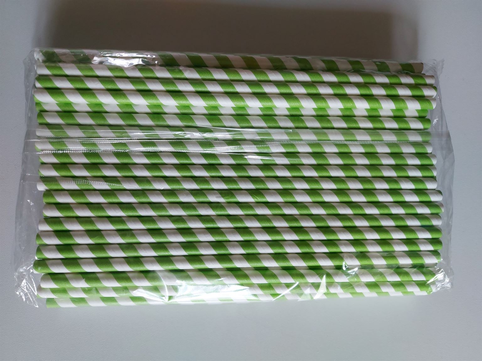 Papírová brčka JUMBO pruhovaná zeleno-bílá 8/250 mm (100 ks) - Obrázek 4
