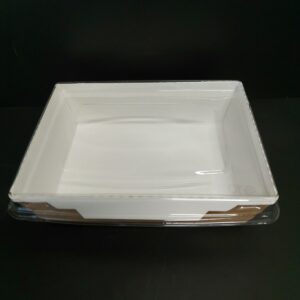 Box na salát Eko KRAFT 900 ml, 150x150x50 mm, vč. transparentního víčka (50 ks)