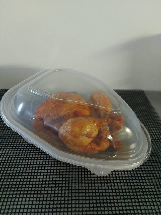 Miska/box na celé kuře s víčkem PP transparentní (75 ks)