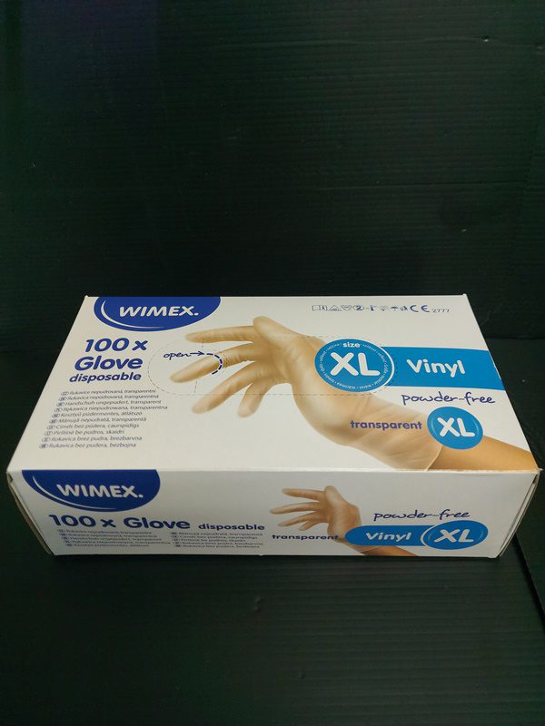 Rukavice jednorázové vinylové XL nepudrované transparentní (100 ks)