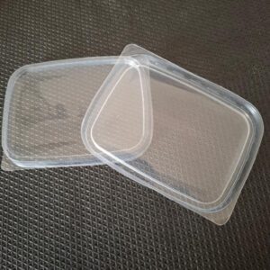 Víčko PP transparentní na hranaté misky PP 125 ml 108×82×24 mm (100 ks)